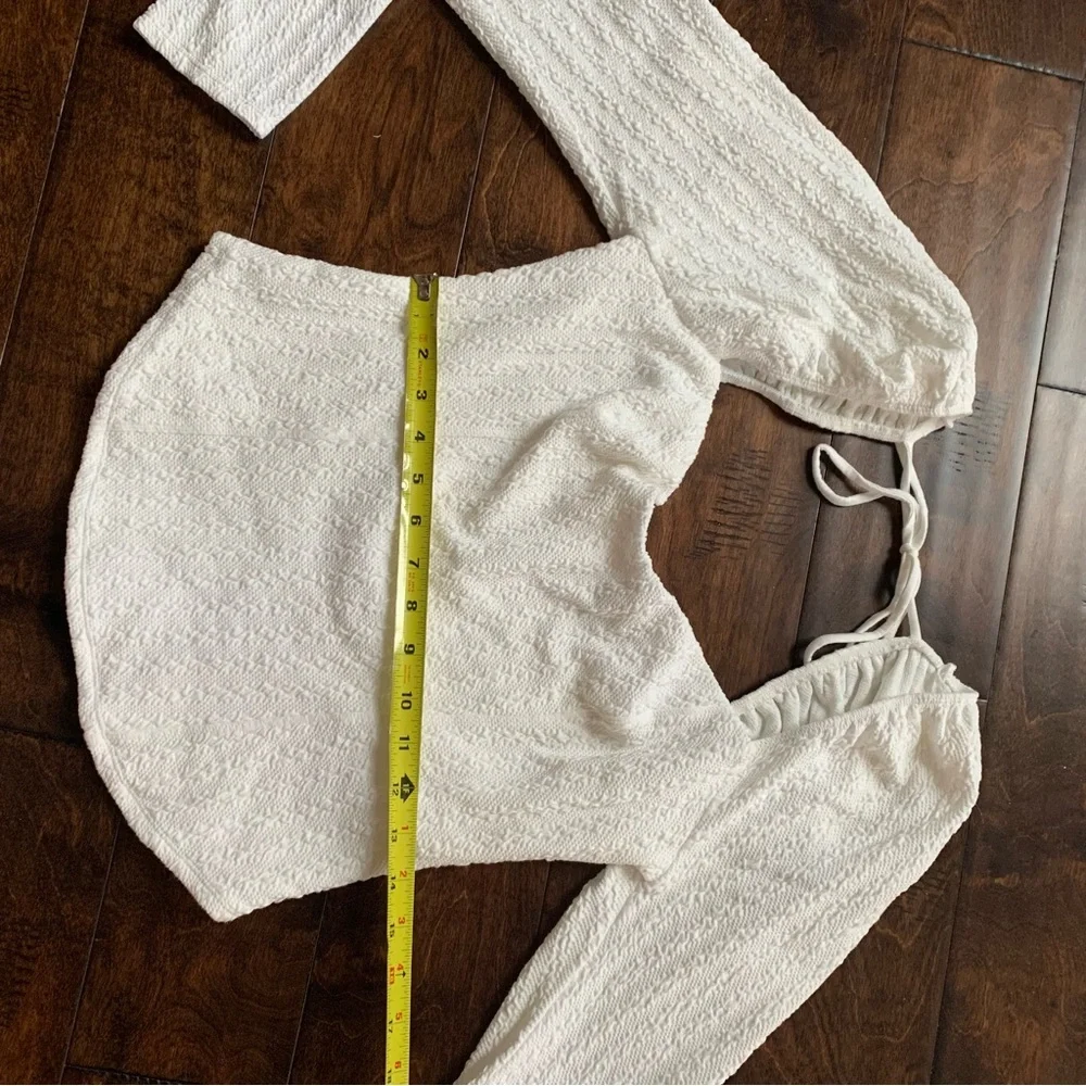 Free People White Long Sleeve‎ Top Size Large